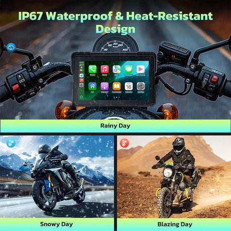 Aoocci C7 7 Inch HD Motorcycle Smart Display with Wireless CarPlay Android Auto Waterproof GPS Navigation