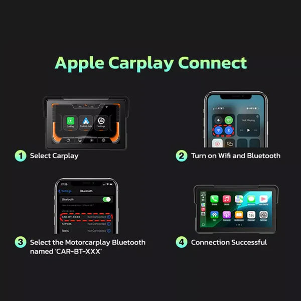 Aoocci C7 7-inch HD Motorcycle Screen with CarPlay and Android Auto