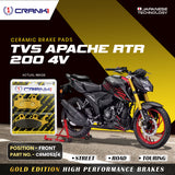CRANK1 Ceramic Front Brake Pads CRM052/4 for TVS Apache RTR 200 4V HH Rated Motorcycle Disc Brake Pads