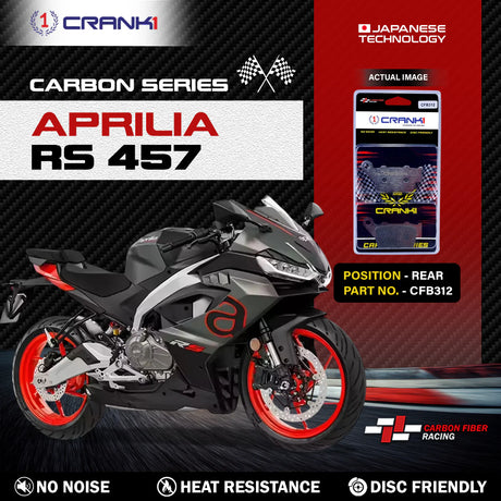 CRANK1 Carbon Rear Brake Pads for Aprilia RS 457 CFB312