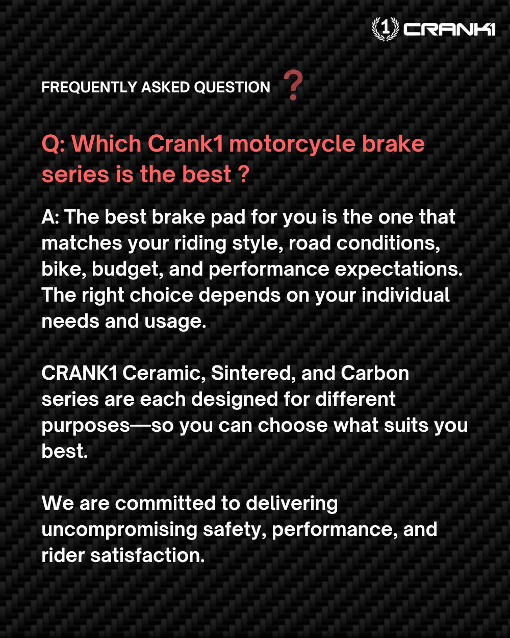 CRANK1 CFB662 carbon rear brake pads for Aprilia Tuono V4 2021 onwards