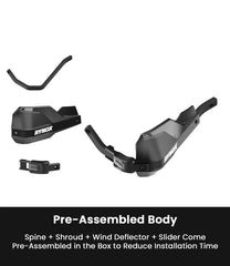 Rynox Defender Pro Handguards Black aluminium universal motorcycle hand guards for 22mm to 28mm handlebars