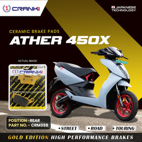 CRANK1 CRM359 ceramic rear brake pads for Ather 450X electric scooter