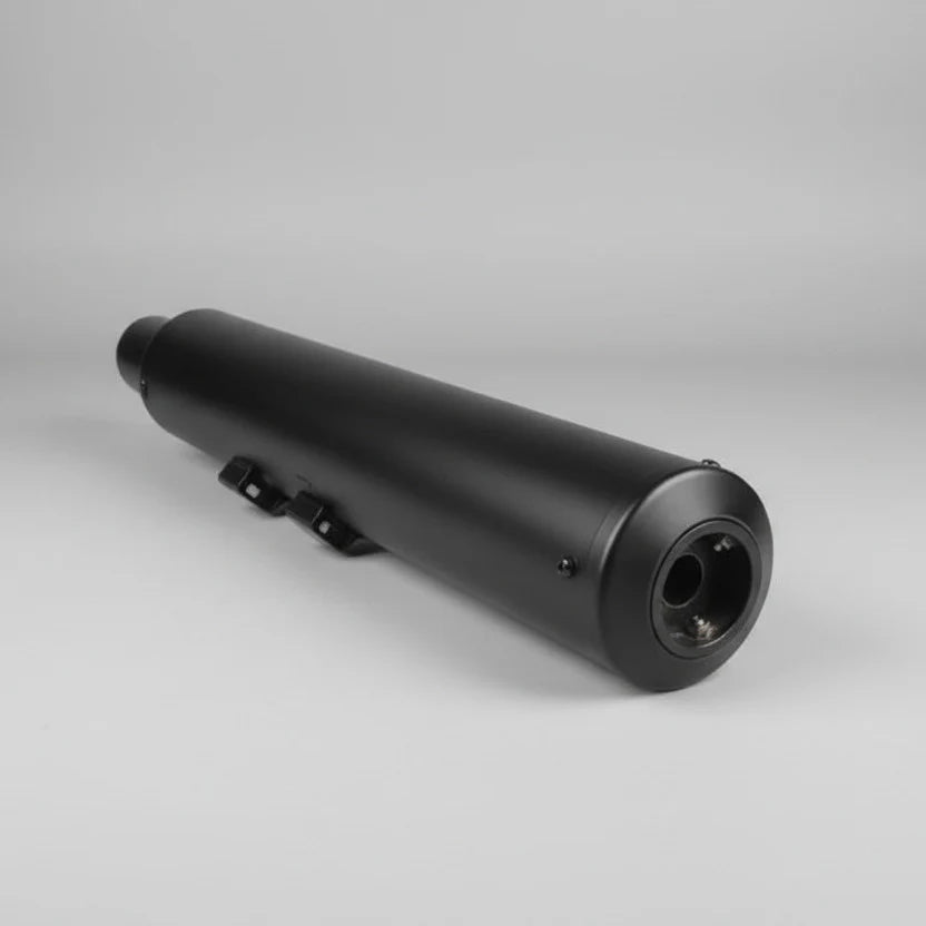 Barrel Exhaust-35 Bass Master exhaust for Royal Enfield Meteor 350 Classic 350 Reborn Goan Classic available in black and silver