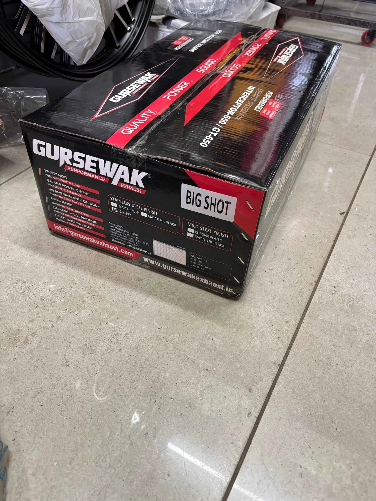 Gursewak BIG SHOT exhaust for Royal Enfield GT 650