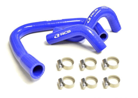 RCB 01IR004 silicone radiator hose kit for Yamaha Aerox 155 and NVX scooters in Green and Blue colour options.