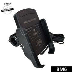 BOBO BM6 Jaw-Grip Bike Phone Holder (with Fast 15W Wireless Charger ) Motorcycle Mobile Mount