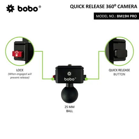 BOBO BM19H PRO 360 degree camera mount motorcycle handlebar action camera holder bike gopro insta360 mount