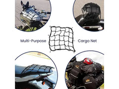 Cargo Net (38X38Cm) With Bungee Balls (8Inch) - 4Pcs- Black