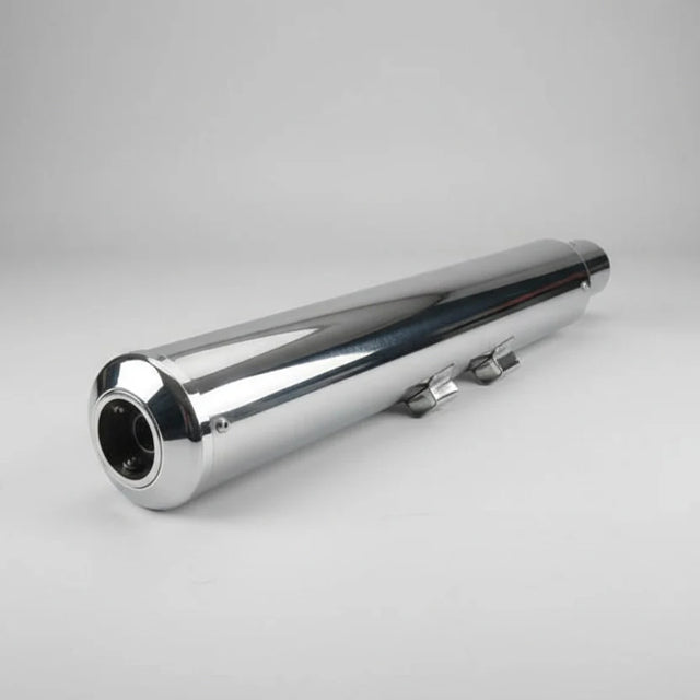 Barrel Exhaust-35 Bass Master exhaust for Royal Enfield Meteor 350 Classic 350 Reborn Goan Classic available in black and silver