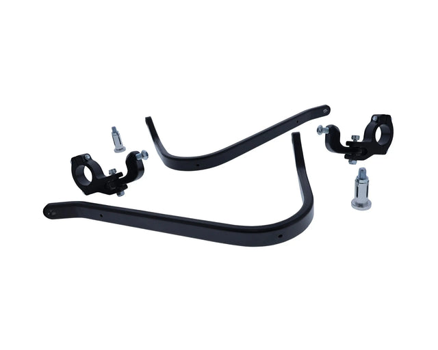 Barkbusters black aluminium two-point handguard mounting kit designed for compatible tapered motorcycle handlebars