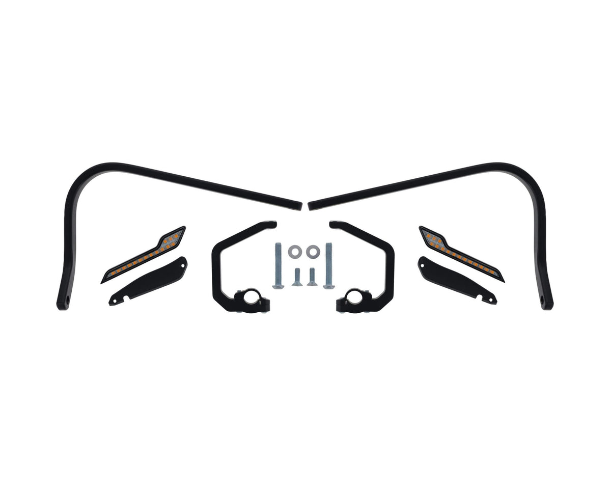 Barkbusters BHG-133 black aluminium two-point handguard mounting kit with amber sequential LED indicators for BMW R 1300 GS and R 1300 GS Adventure