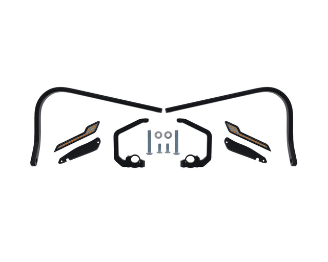 Barkbusters BHG-133 black aluminium two-point handguard mounting kit with amber sequential LED indicators for BMW R 1300 GS and R 1300 GS Adventure