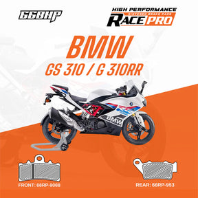 66BHP Race Pro Sintered Brake Pads for BMW G 310 R and G 310 RR Front 66RP-9068 Rear 66RP-953
