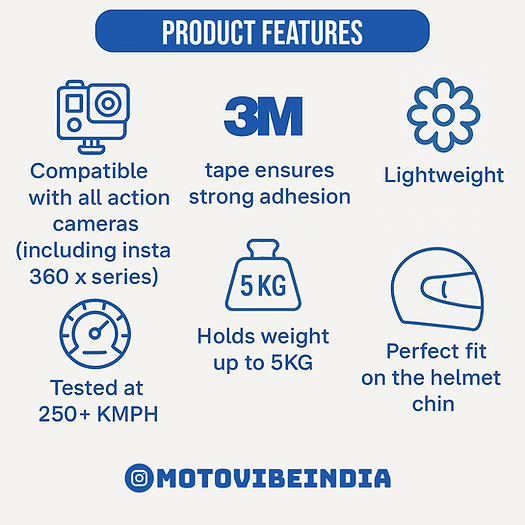 Moto Vibe India BMW System 7 Chin Mount for GoPro