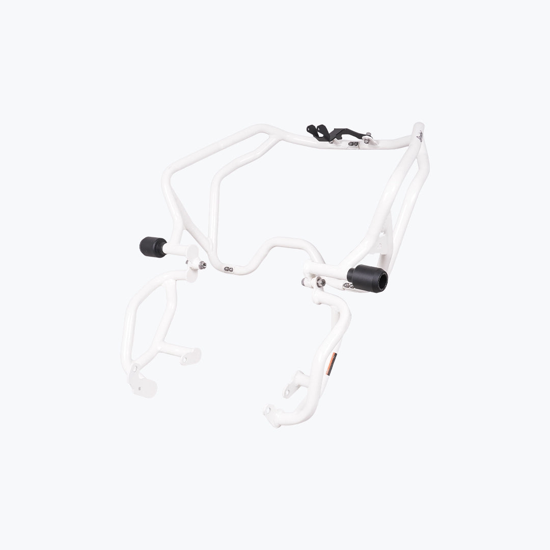 Legendary BMW F450 GS Raptor Crash Guard White heavy-duty engine crash bar