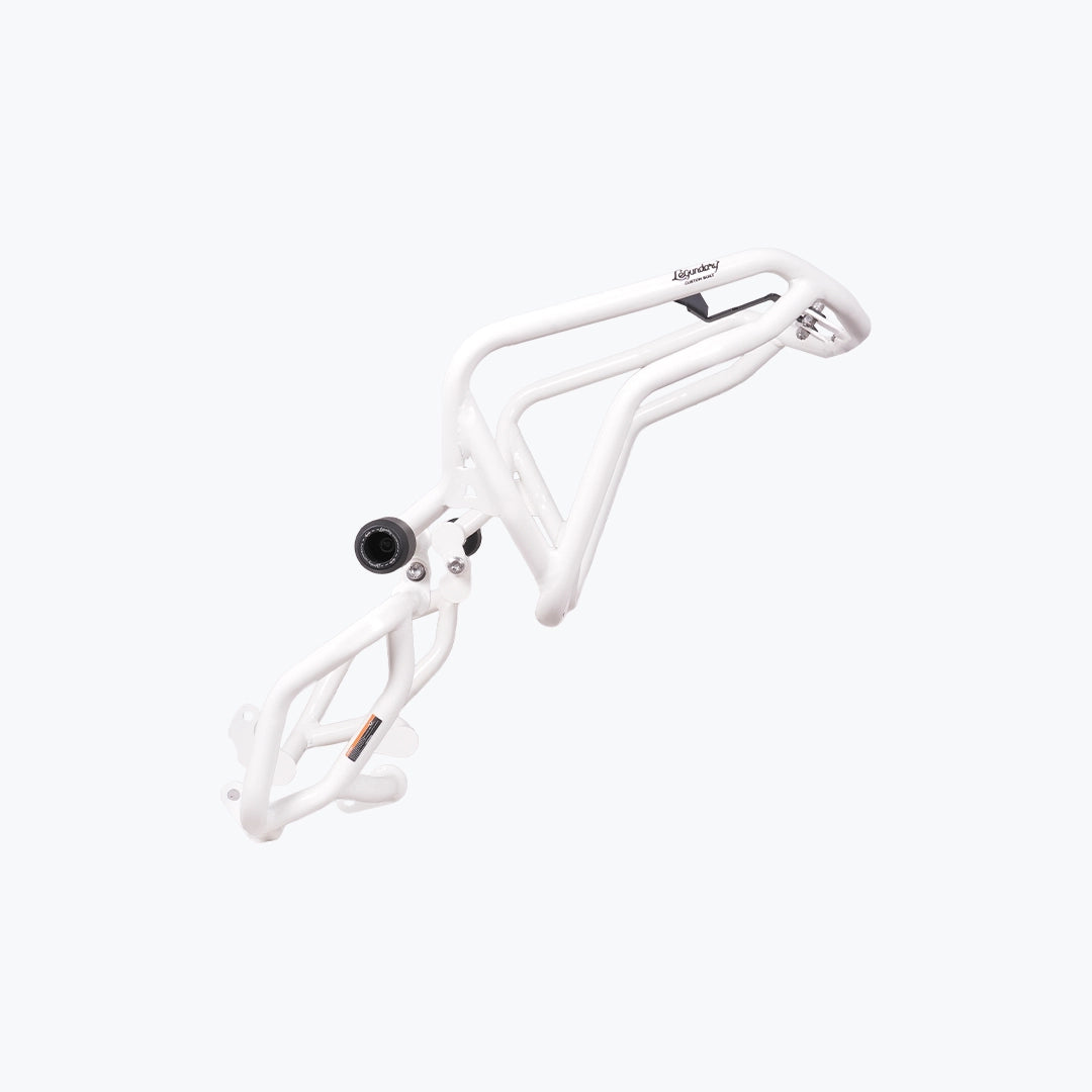 Legendary BMW F450 GS Raptor Crash Guard White heavy-duty engine crash bar