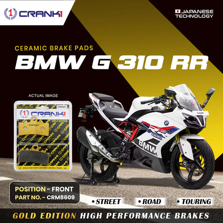 CRANK1 Ceramic Front Brake Pads CRM8609 for BMW G 310 RR HH Rated Motorcycle Disc Brake Pads
