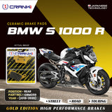 CRANK1 Ceramic Rear Brake Pads CRM359 for BMW S 1000 R (2018–2020) HH Rated Motorcycle Brake Pad Set