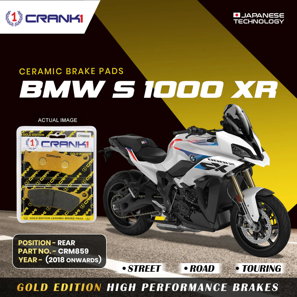 CRANK1 Ceramic Rear Brake Pads CRM859 for BMW S1000XR (2018 Onwards) HH Rated Motorcycle Brake Pad Set