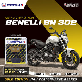 CRANK1 Ceramic Rear Brake Pads CRM371 for Benelli BN 302 HH Rated Motorcycle Brake Pads