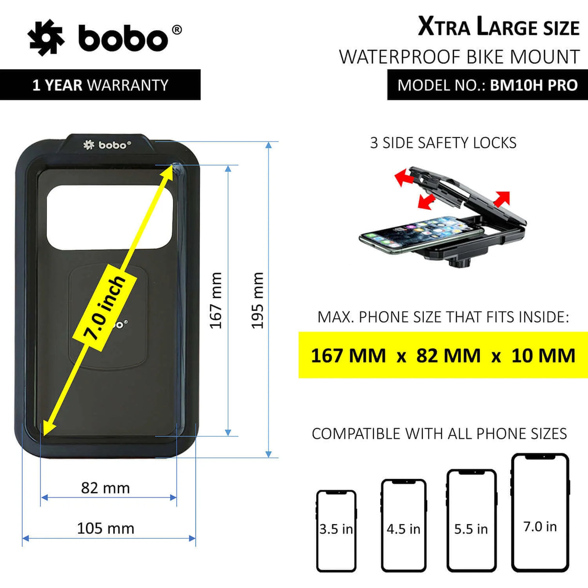 BOBO BM10H PRO waterproof bike phone holder