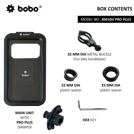 BOBO BM10H waterproof bike phone holder mounted on motorcycle handlebar