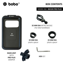 BOBO BM10H waterproof bike phone holder mounted on motorcycle handlebar