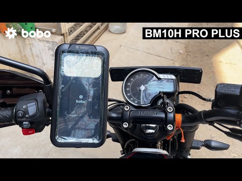 BOBO BM10H waterproof bike phone holder mounted on motorcycle handlebar