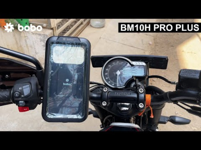 BOBO BM10H waterproof bike phone holder mounted on motorcycle handlebar