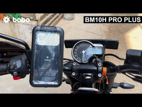 BOBO BM10H waterproof bike phone holder mounted on motorcycle handlebar