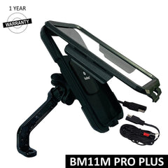 BOBO BM11 PRO PLUS waterproof bike phone holder with wireless charging mounted on motorcycle