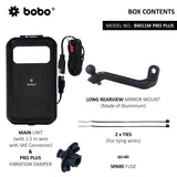 BOBO BM11 PRO PLUS waterproof bike phone holder with wireless charging mounted on motorcycle
