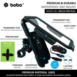BOBO BM11 PRO PLUS waterproof bike phone holder with wireless charging on motorcycle handlebar