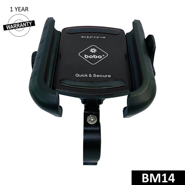 BOBO BM14 quick release bike phone holder mounted on motorcycle handlebar