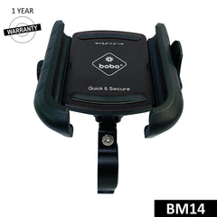 BOBO BM14 quick release bike phone holder mounted on motorcycle handlebar