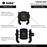 BOBO BM14 quick release bike phone holder mounted on motorcycle handlebar