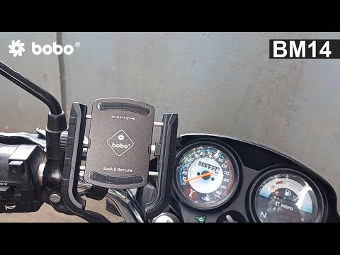 BOBO BM14 quick release bike phone holder mounted on motorcycle handlebar