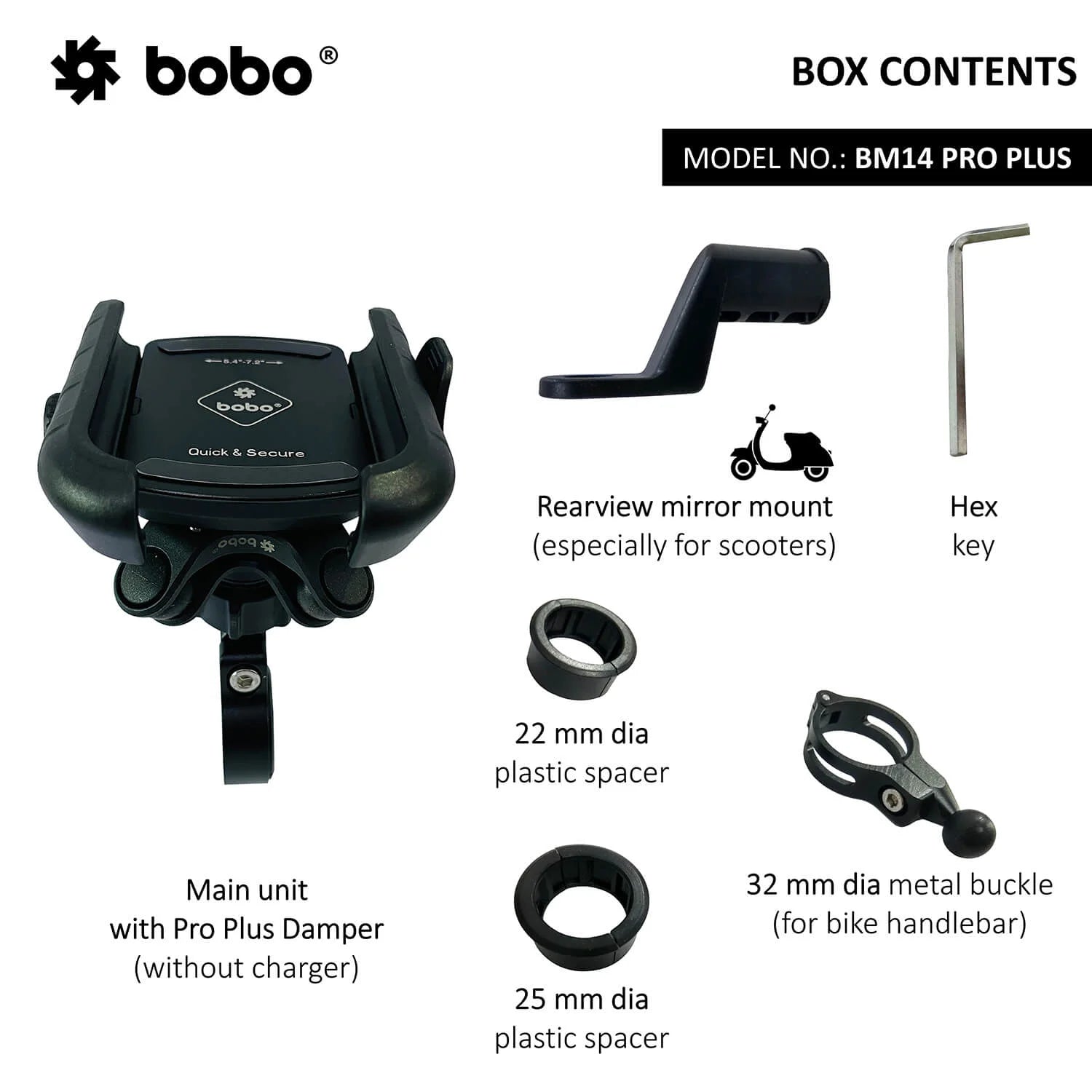 BOBO BM14 PRO PLUS Quick Release Bike Phone Holder