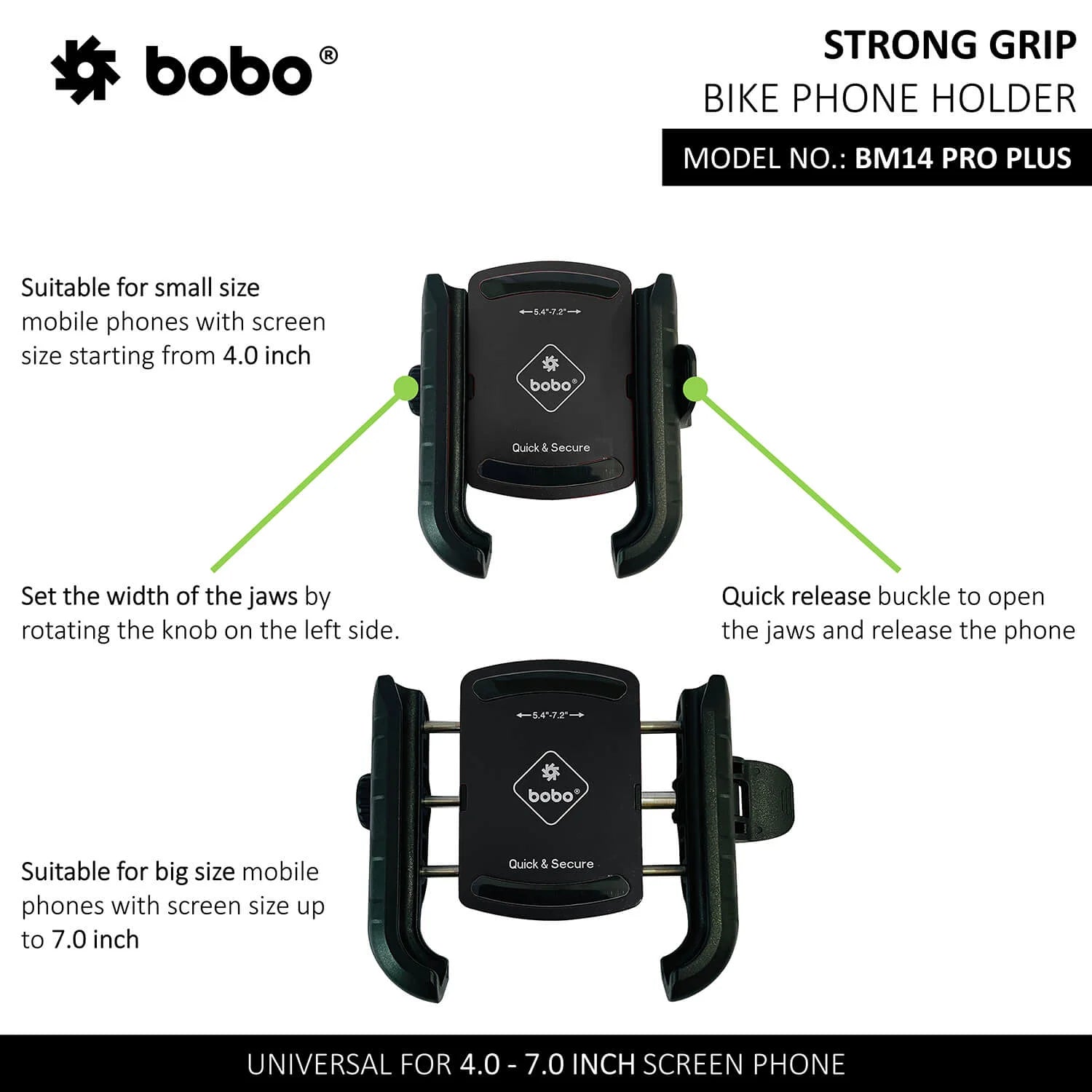 BOBO BM14 PRO PLUS Quick Release Bike Phone Holder