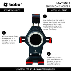 BOBO BM15 Heavy-Duty Bike Phone Holder