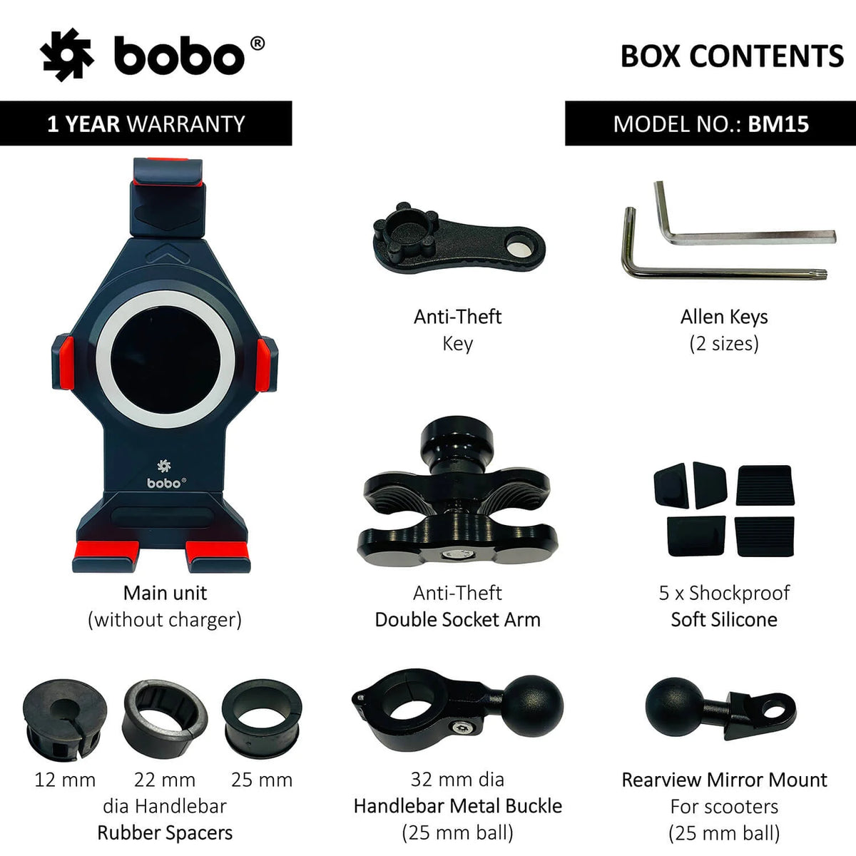 BOBO BM15 Heavy-Duty Bike Phone Holder