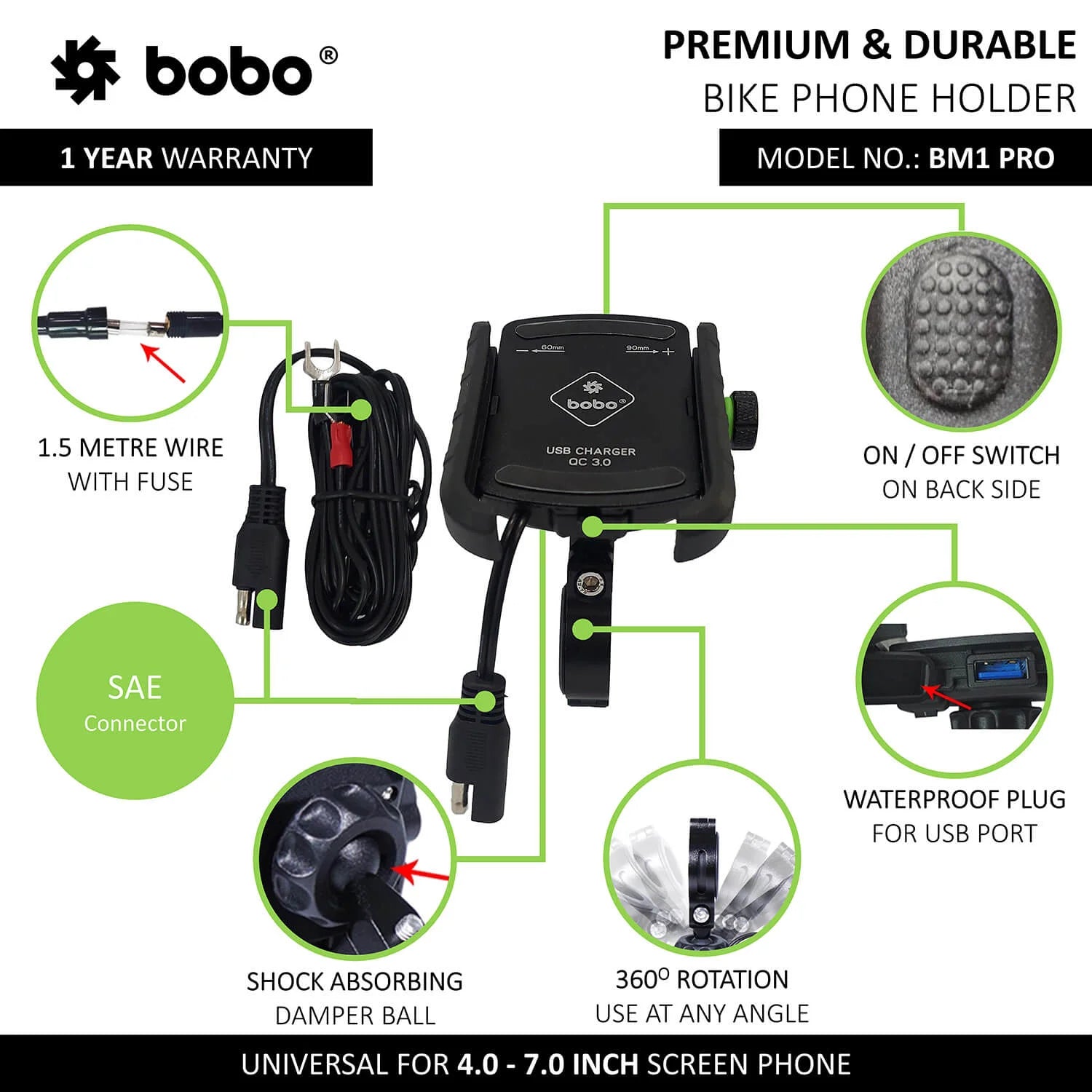 BOBO BM1 PRO Jaw-Grip Bike Phone Holder