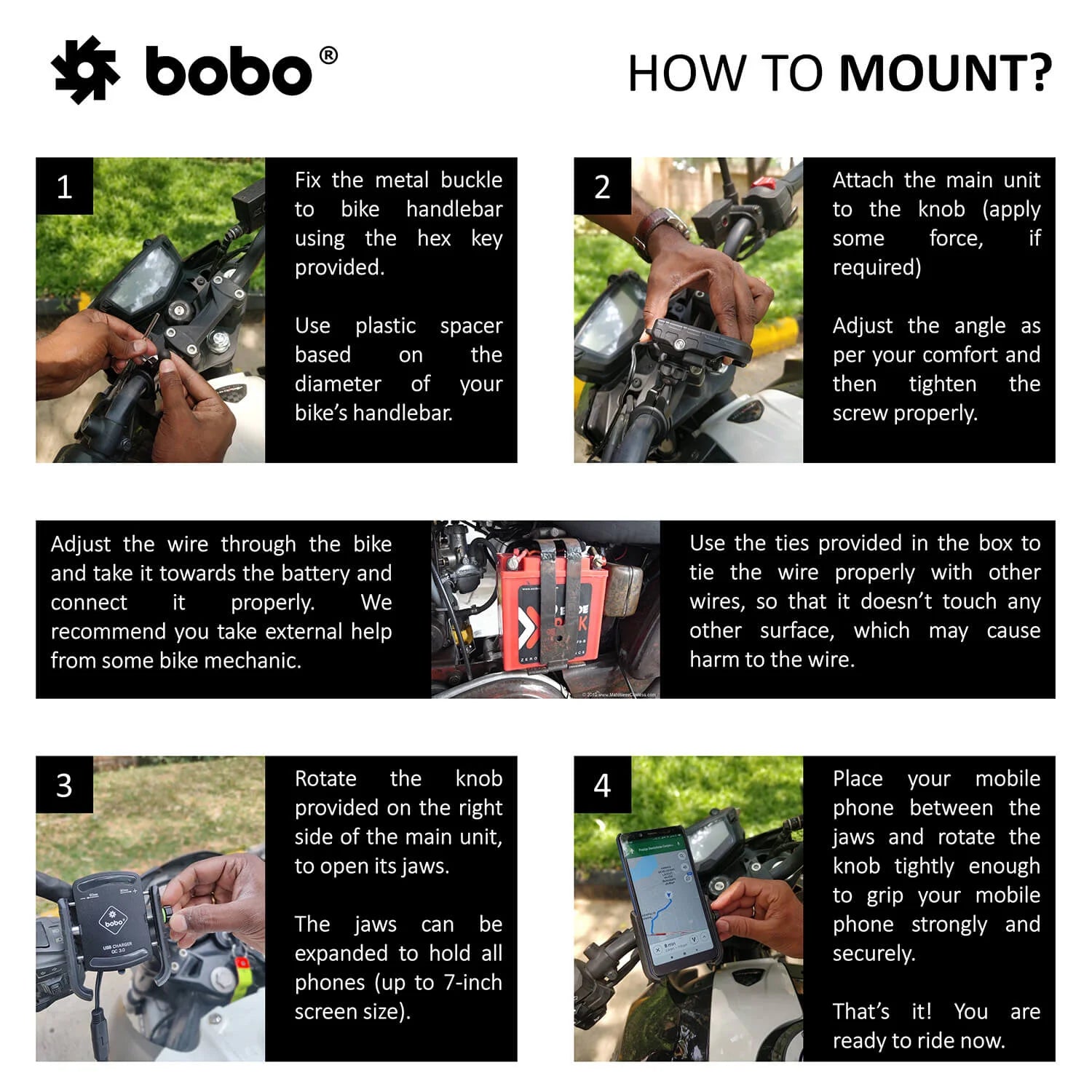 BOBO BM1 PRO Jaw-Grip Bike Phone Holder