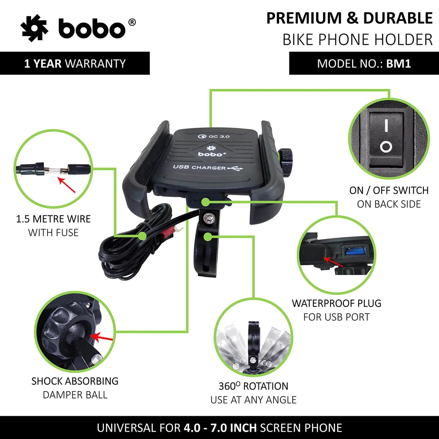BOBO BM1 jaw grip bike phone holder
