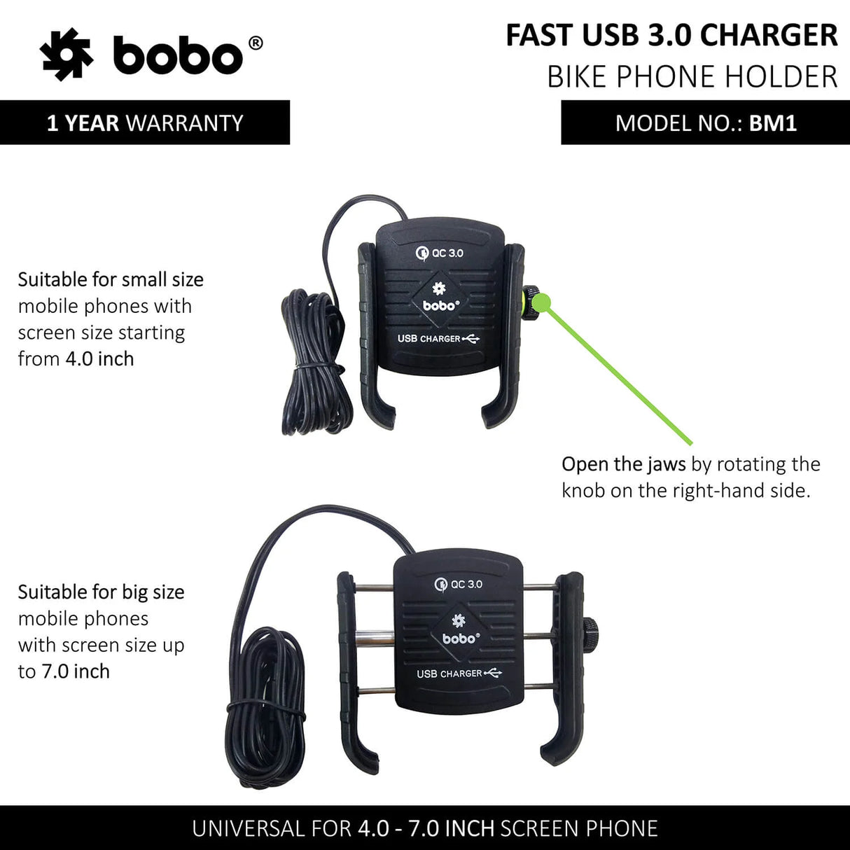BOBO BM1 jaw grip bike phone holder