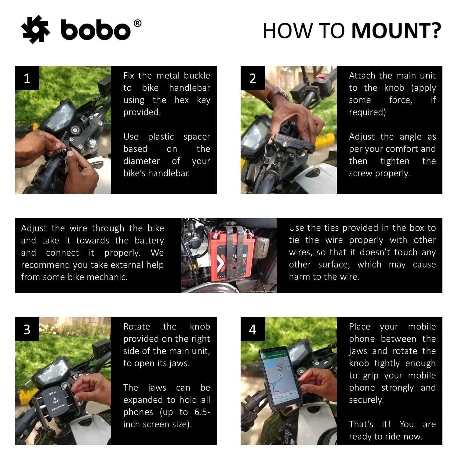 BOBO BM1 jaw grip bike phone holder