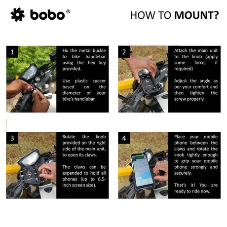 BOBO BM4 PRO jaw-grip bike phone holder