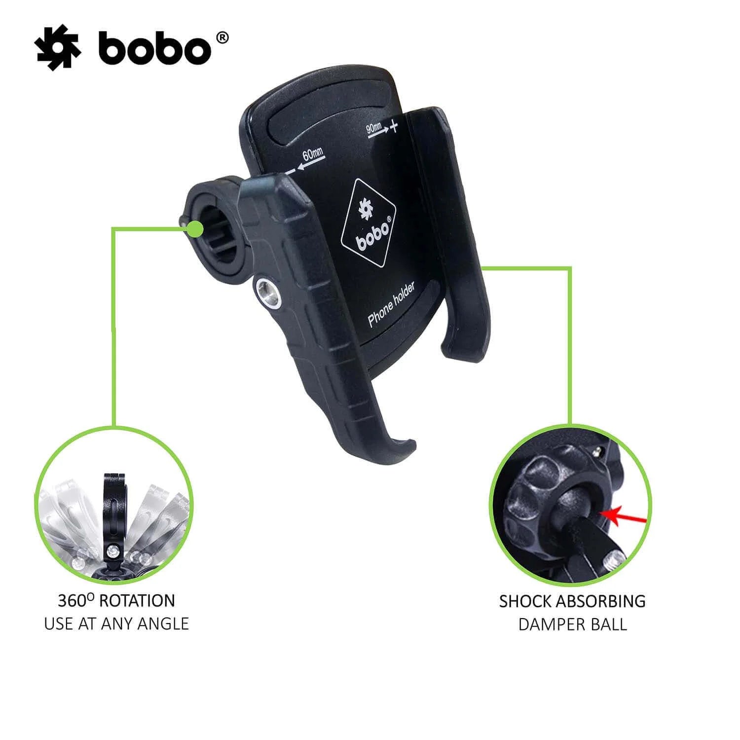 BOBO BM4 jaw grip bike phone holder black