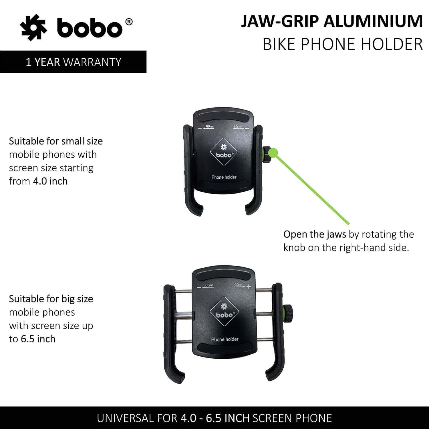 BOBO BM4 jaw grip bike phone holder black